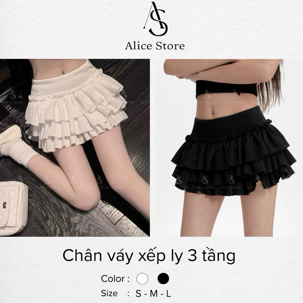 Chân váy xếp ly 3 tầng CV01