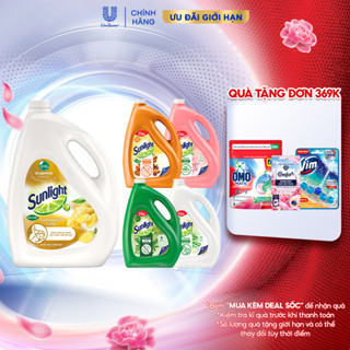Nước rửa chén Sunlight Bio-care Thiên Nhiên 100% Gốc thực vật Lô Hội/Gừng/Trà Xanh/ Quế & Bồ hòn/Mềm dịu Chai 3.5/3.6kg