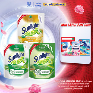 Nước rửa chén Sunlight Bio-care Thiên Nhiên 100% Gốc thực vật Lô Hội/Gừng/Trà Xanh Túi 3,3kg