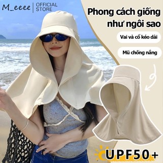 Mũ Nón Chống Nắng Nữ Vành Rộng + Khăn Choàng Liền - UPF50+ Chống Tia UV, Che Phủ Toàn Diện Mặt & Cổ, Thiết Kế Nhẹ Nhàng