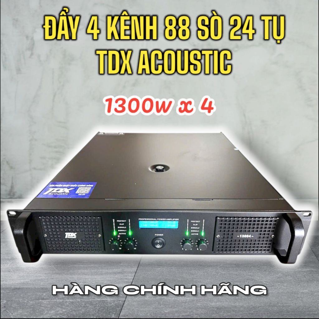 Cục Đẩy 4 Kênh 88 sò TDX Acoustic 5200W , 24 tụ nguồn xuyến