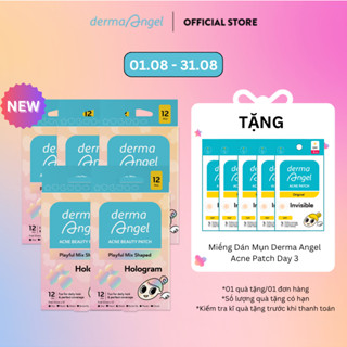 Combo 5 Miếng Dán Mụn Vui Nhộn Derma Angel Acne Beauty Patch 12 - Perfect Coverage