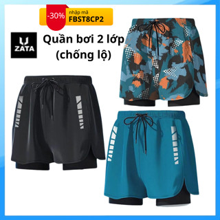 Quần bơi nam 2 lớp cao cấp ZATA Quần thể thao nam chạy bộ, Tập gym,chơi Tennis co giãn 4 chiều