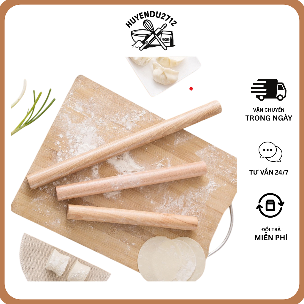 Cán lăn gỗ trơn 30*2.8cm