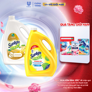 COMBO 2 Nước rửa chén Sunlight Thiên Nhiên Can 3.5kg & Chanh Can 3.6kg | Bộ đôi sạch hiệu quả & an toàn