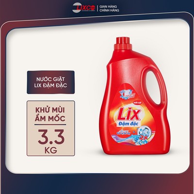 Nước giặt Lix đậm đặc hương hoa chai 3.3kg làm sạch cực nhanh vết bẩn NG002 tăng gấp đôi sức mạnh giặt tẩy quần áo