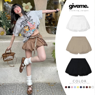 Quần Short Bí Phồng Cạp Trễ Y2K Phối Ren Viền Chất Gió Nhăn Tôn Dáng Giveme.clothing_Saigon