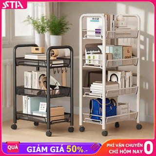 STA Kệ Để Đồ Đa Năng 3 Tầng Kệ xe đẩy 4 Tầng  Xe Đẩy Spa Mặt Lưới Kệ sắt đựng đồ nhà bếp có bánh xe