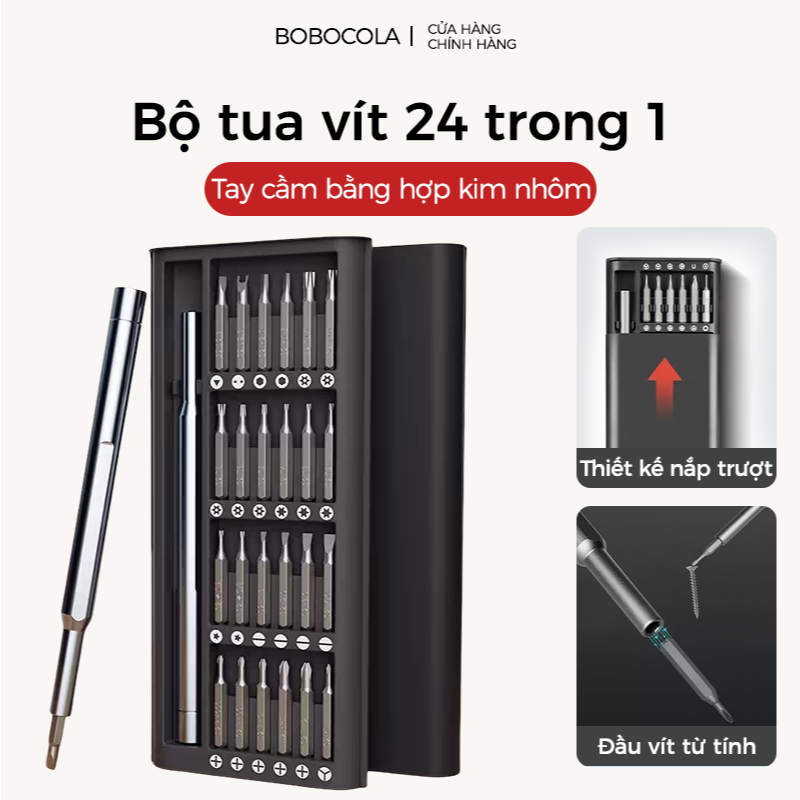Bộ tua vít 24 trong 1, Bộ tua vít đa năng mini, 24 đầu tua vít nhỏ dùng để sửa chữa điện thoại di độ