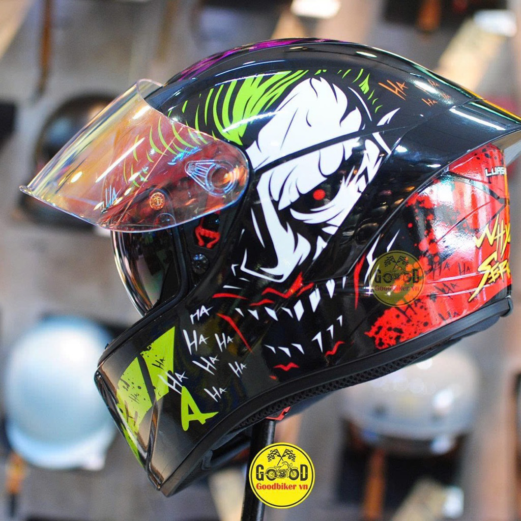 Royal M266 Mũ Bảo hiểm fullface 2 kính tem Joker