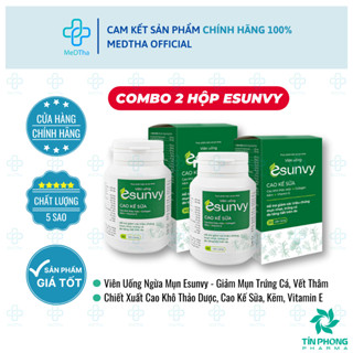 [COMBO 2 HỘP] Viên Uống Giảm Mụn Esunvy - Ngừa Thâm, Sáng Da, Điều Tiết Bã Nhờn, Thanh Nhiệt
