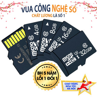 Thẻ nhớ 64GBb 32Gb 16Gb 8Gb 4Gb 2Gb Micro SD class 10 U3 - Thẻ nhớ điện thoại, thẻ nhớ loa đài - Bảo hành 5 năm 1 đổi 1