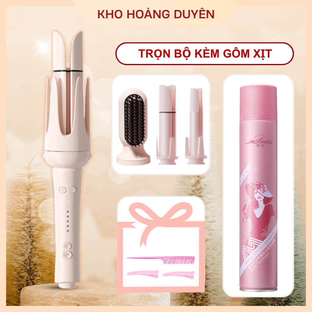 Máy uốn tóc tạo kiểu xoăn tự động ULTRA 2 4in1, Gồm 4 trục thay đổi đường kính uốn 28mm, 32mm, 40mm và đầu lược