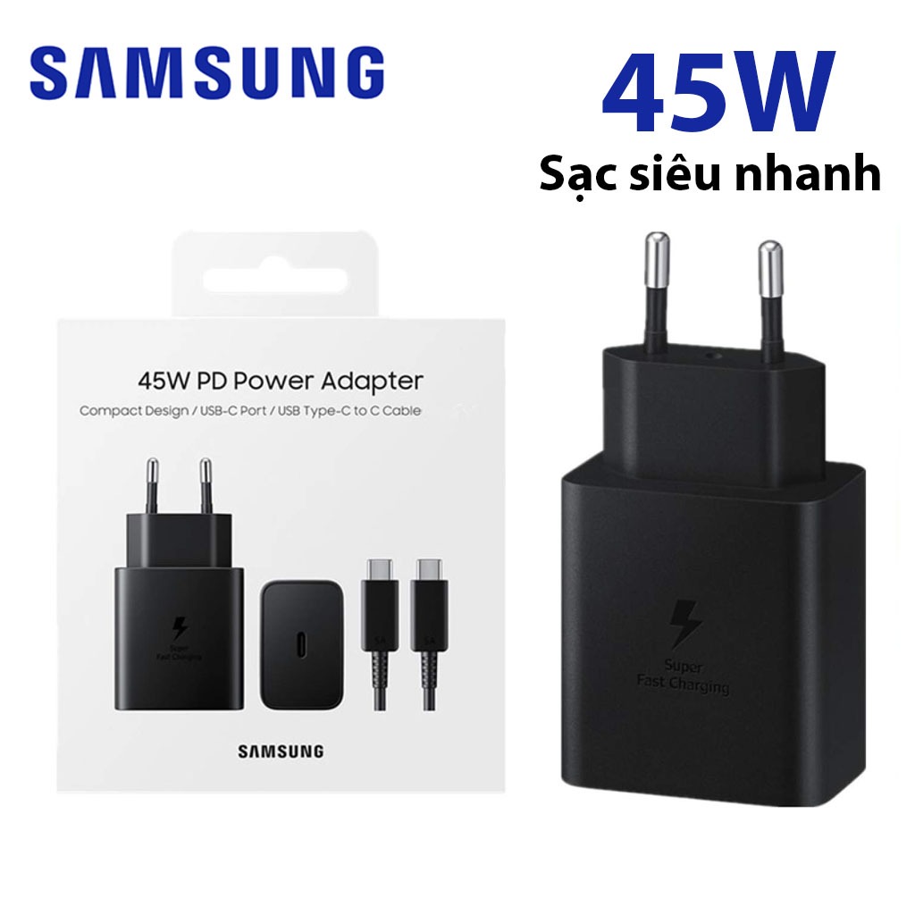 Sạc samsung 45W sạc siêu nhanh Củ sạc samsung 45w cáp sạc samsung Type C THE RED PHONE