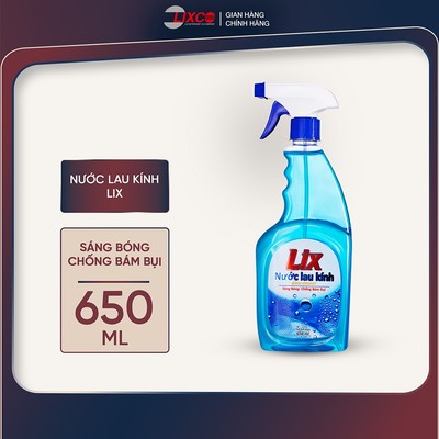 Nước lau kính Lix 650ml sạch cặn bám lâu ngày, kính trong sáng bóng hương tươi mát, K0004- Lixco Việt Nam