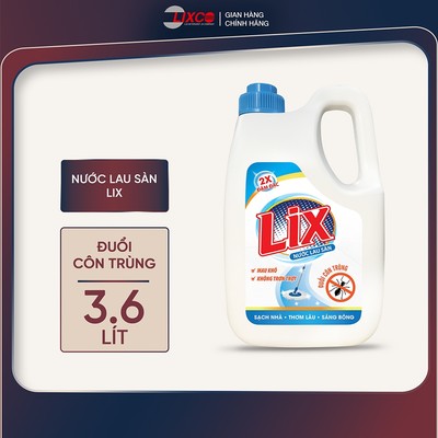 Nước lau sàn Lix đuổi côn trùng 3.6 lít LD360 an toàn thơm ngát hiệu quả trên các chất liệu