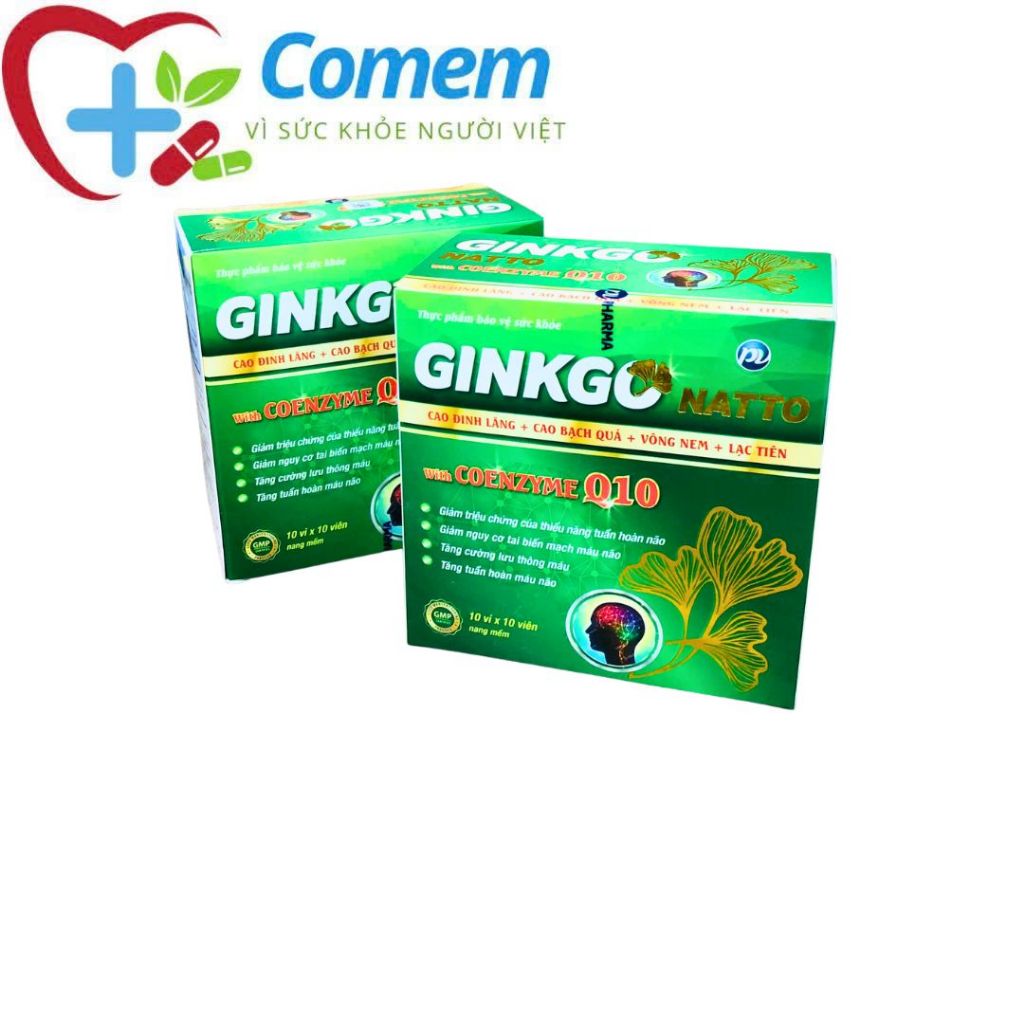 Viên Uống Ginkgo Natto Q10 PV Hỗ Trợ Giảm Nguy Cơ Tai Biến Mạch Máu Não Do Tắc Mạch – Hộp 100 viên