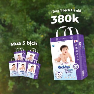 Bỉm Dán GOLDGI Size M ( 66 Miếng 6-11kg ) cao cấp bản Premium 2025
