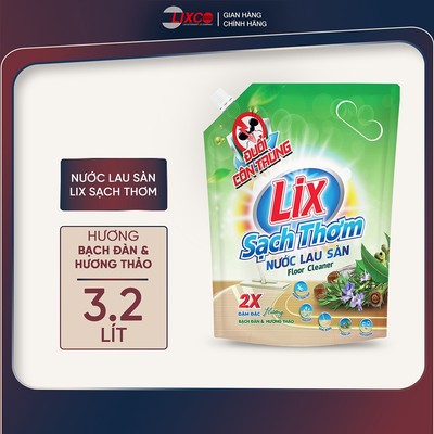 Nước lau sàn Lix sạch thơm hương bạch đàn và hương thảo cho nền nhà sạch thơm sáng bóng 3,2L 18103 Lixco Việt Nam