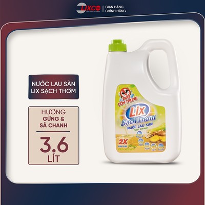 Nước lau sàn Lix sạch thơm can 3.6L các hương mát lạnh sạch sáng bóng, thơm lâu, đuổi côn trùng - Lixco Việt Nam