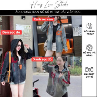 ÁO KHOÁC JEAN NỮ SỐ 93 TAY DÀI VIỀN SỌC