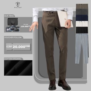 Quần âu nam POLIDO slimfit chất COTTON giữ dáng đứng form thời trang nam basic