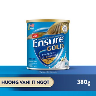  Sữa bột Ensure Gold Abbott hương vani ít ngọt 380g 