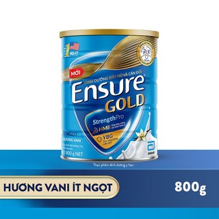  Sữa bột Ensure Gold Abbott hương vani ít ngọt 800g 