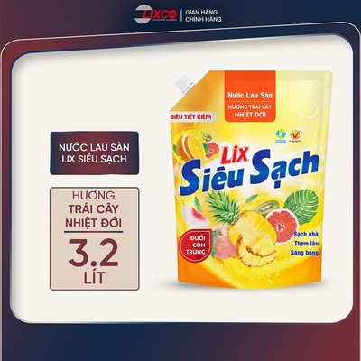 Nước lau sàn siêu sạch hương trái cây nhiệt đới, sạch nhà, đuổi côn trùng, phù hợp với mọi loại sàn Lixco Việt Nam