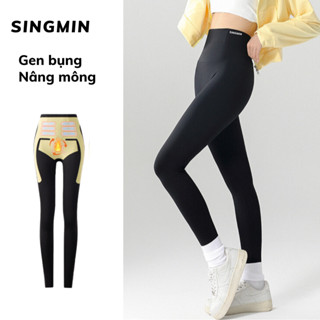 Quần legging nữ cạp cao SINGMIN gen bụng nâng mông ôm sát cơ thể
