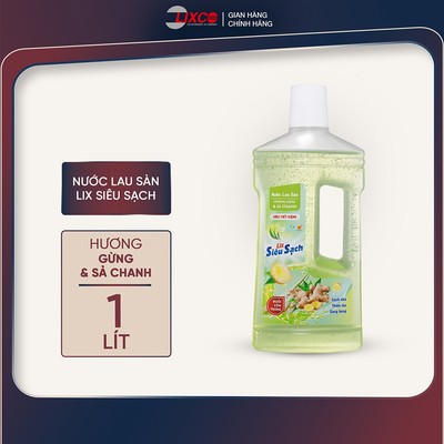 Nước lau sàn Lix siêu sạch nhiều mùi hương chai 1L, sàn sạch sáng bóng ngát hương thơm Lixco Việt Nam