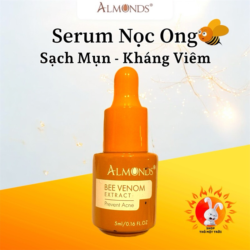 Serum Mụn Nọc Ong ALMONDS 5ML - Sạch Mụn Kháng Viên