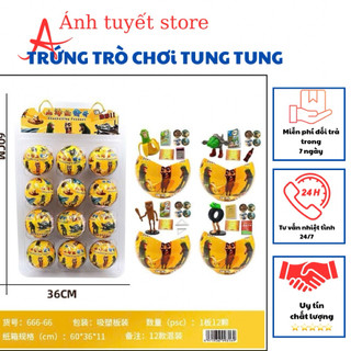 Đồ chơi Trứng Tungtung sahur  Mini Mô Hình Nhựa Dẻo 4 Chi Tiết Cho Bé, Đồ Chơi Trứng Mô Hình