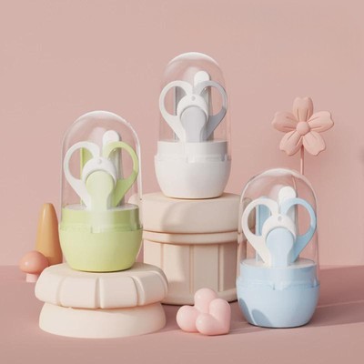 Bộ bấm móng tay cho bé KidAndMom hình trụ 4 món, bộ chăm sóc móng tay cho bé 4in1 cao cấp
