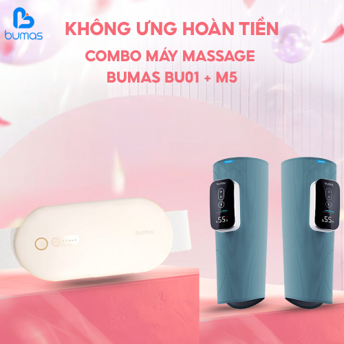 Combo Máy Massage Bắp Chân Túi Khí BUMAS M5 Và Máy Massage Bụng Kinh BUMAS BU01