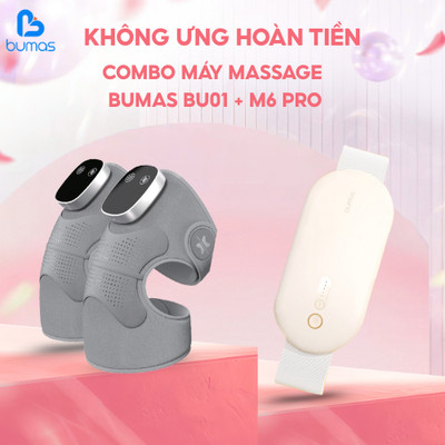 Combo Máy Massage Đầu Gội BUMAS M6 Pro, Máy Massage Bụng Kinh BUMAS BU01
