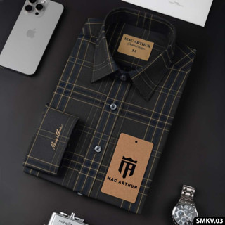  Áo Sơ Mi Nam Tay Dài Kẻ Sọc Caro MAC ARTHUR Chất Liệu Tư Nhiên Cao Cấp Phom Ôm Vừa Tôn Dáng SMKV 
