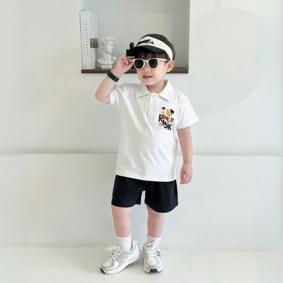 Áo polo bé trai in hình Gấu RISK nhiều màu chất cotton 4 chiều  - Áo thun có cổ cho bé Loza Kids PL3187