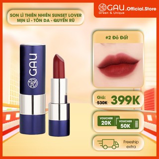 Son Lì Tự Nhiên #2 ĐỎ CHERRY Chính Hãng Không Chì Lâu Trôi An toàn Ăn được GAU SUNSET LOVER