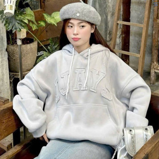 Áo Khoác Hoodie Nam Nữ Nỉ Bông Mũ To Tay Phồng Form Rộng Dày Dặn Chữ May Nổi JJAYS - TIFU STORE