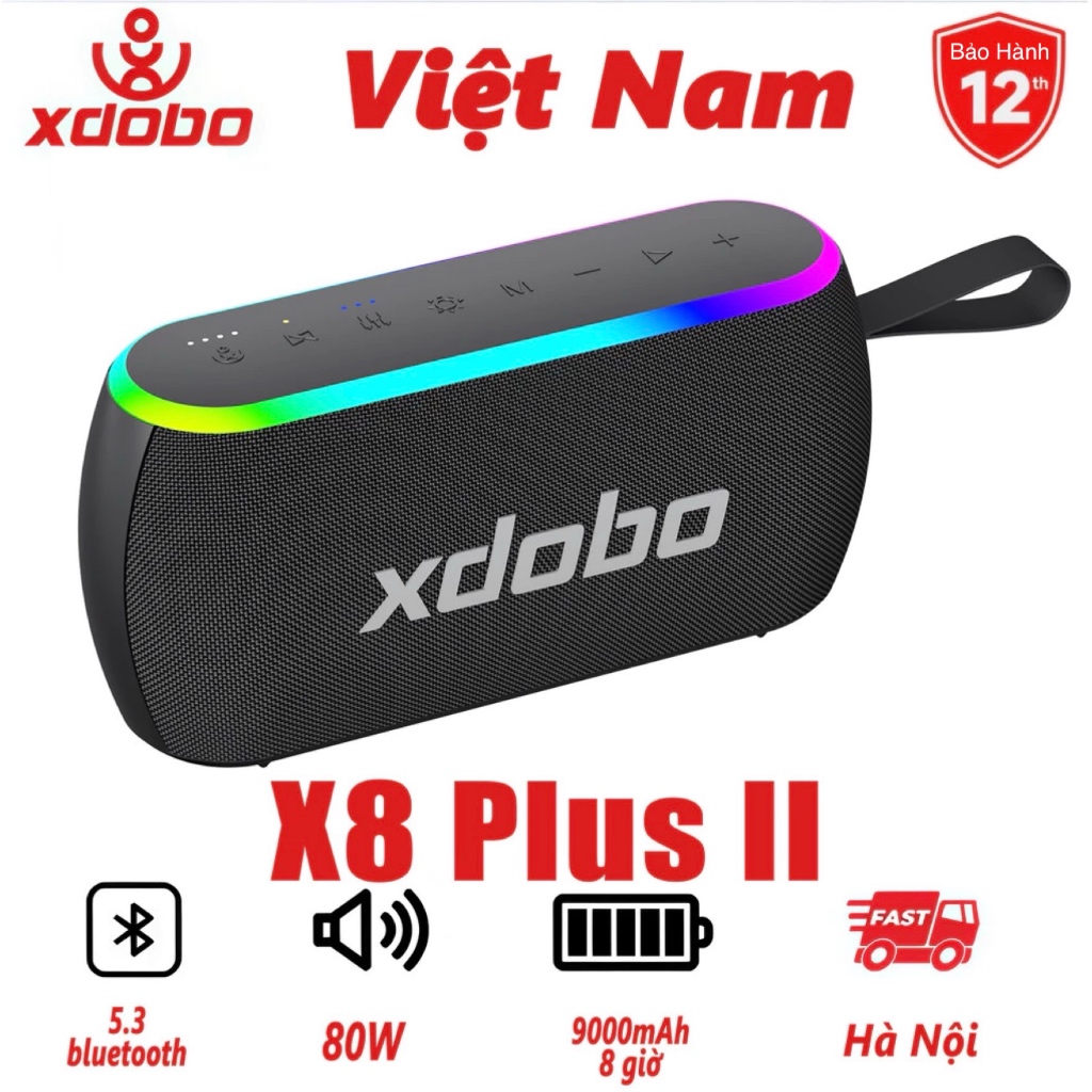 Loa bluetooth Xdobo X8 PLUS II  80W, Hỗ trợ thẻ TF/USB/AUX, nâng cấp X8 III, X8 mini II