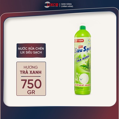 Nước rửa chén siêu sạch hương trà, siêu đậm đặc hương bưởi hồng & anh đào LIX 750g thơm mát sạch bóng vết dầu mỡ