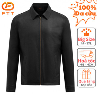 Áo khoác da nam cổ bẻ da cừu cao cấp FTT Leather Collar Jacket dáng suông chất liệu da bề bỉ AD408