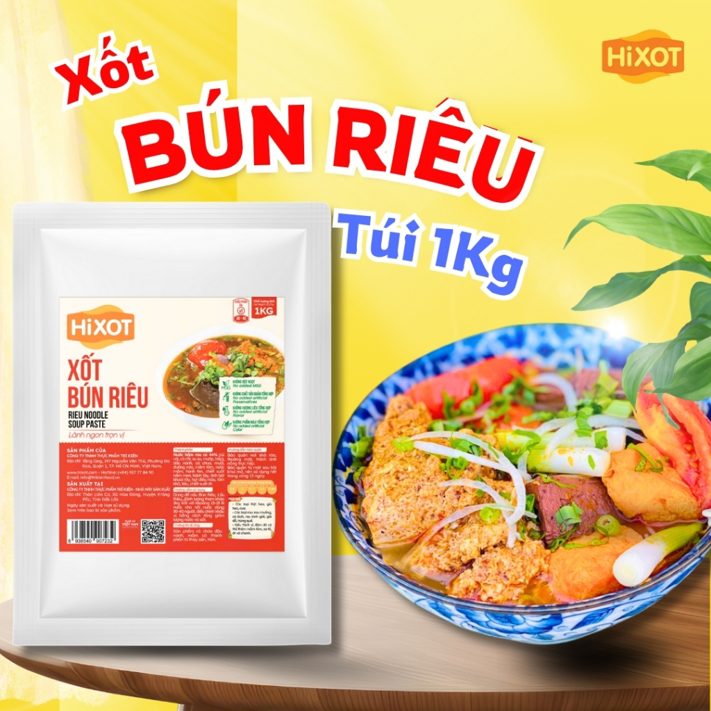 XỐT BÚN RIÊU HiXOT Túi 1Kg, cho quán ăn, nhà hàng, khách sạn, nấu bún riêu cua/ tôm, lẩu riêu