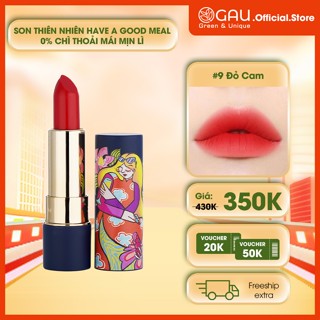 Son Lì Tự Nhiên #9 ĐỎ CAM Chính Hãng Không Chì Lâu Trôi, Căng mọng, An toàn Ăn Được GAU Dạng Thỏi