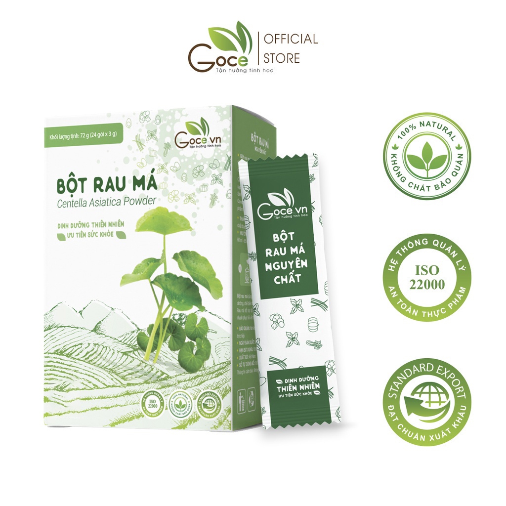 Bột rau má nguyên chất Goce - 72g (24 gói x 3g)