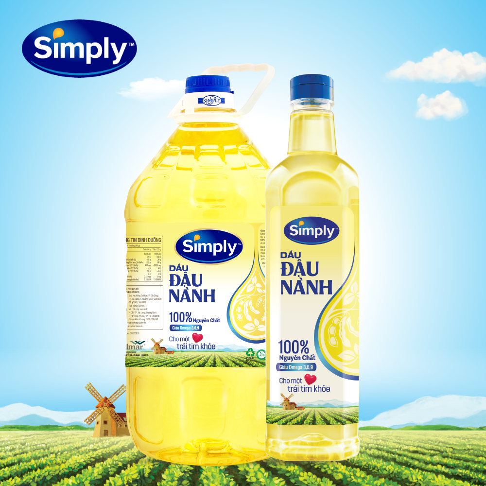 [LS] Combo Dầu Đậu Nành Simply 5L và Dầu Đậu Nành Simply 1L nguyên chất