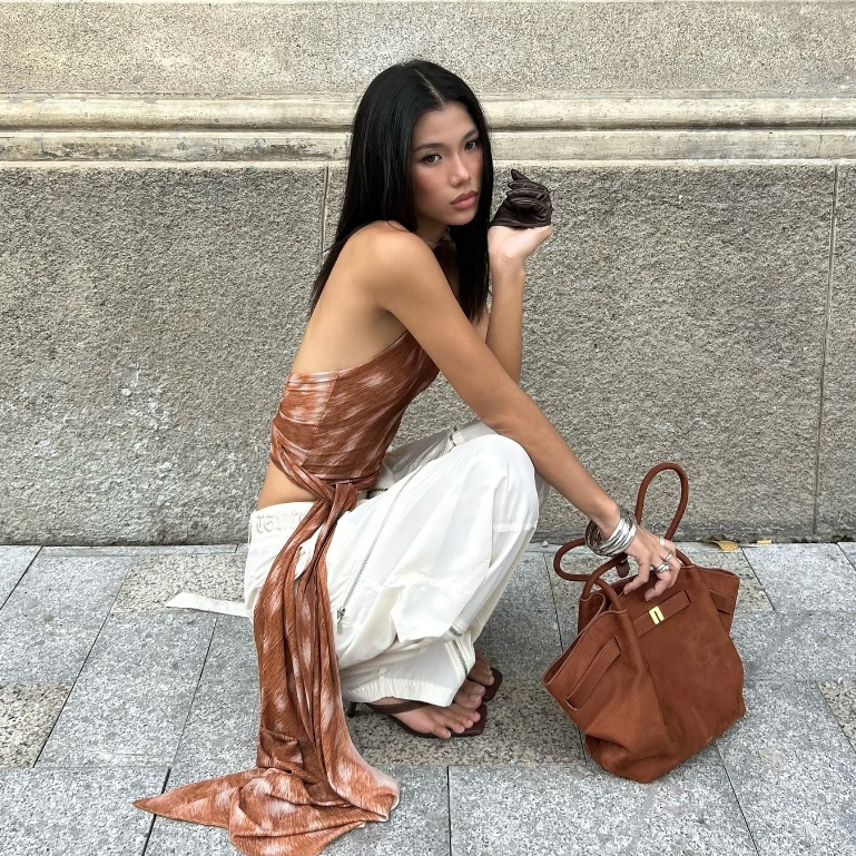 TSUN - Bambi Halter Áo Yếm Croptop Nữ Hở Lưng Họa Tiết Hươu Sao Gợi Cảm Cá Tính | BigBuy360 - bigbuy360.vn