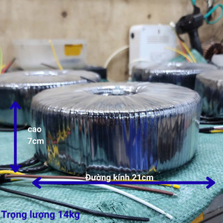 Biến áp xuyến cách ly 1500VA loại cao cấp cho audio dây đồng có màng chắn tĩnh điện - Loại Không Vỏ -Điện tử Hợp Long