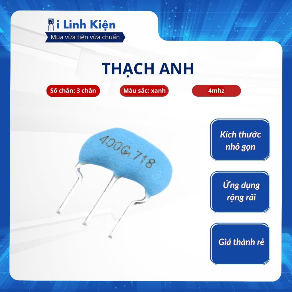 Thạch anh 3 chân 4Mhz chân cắm loại tốt